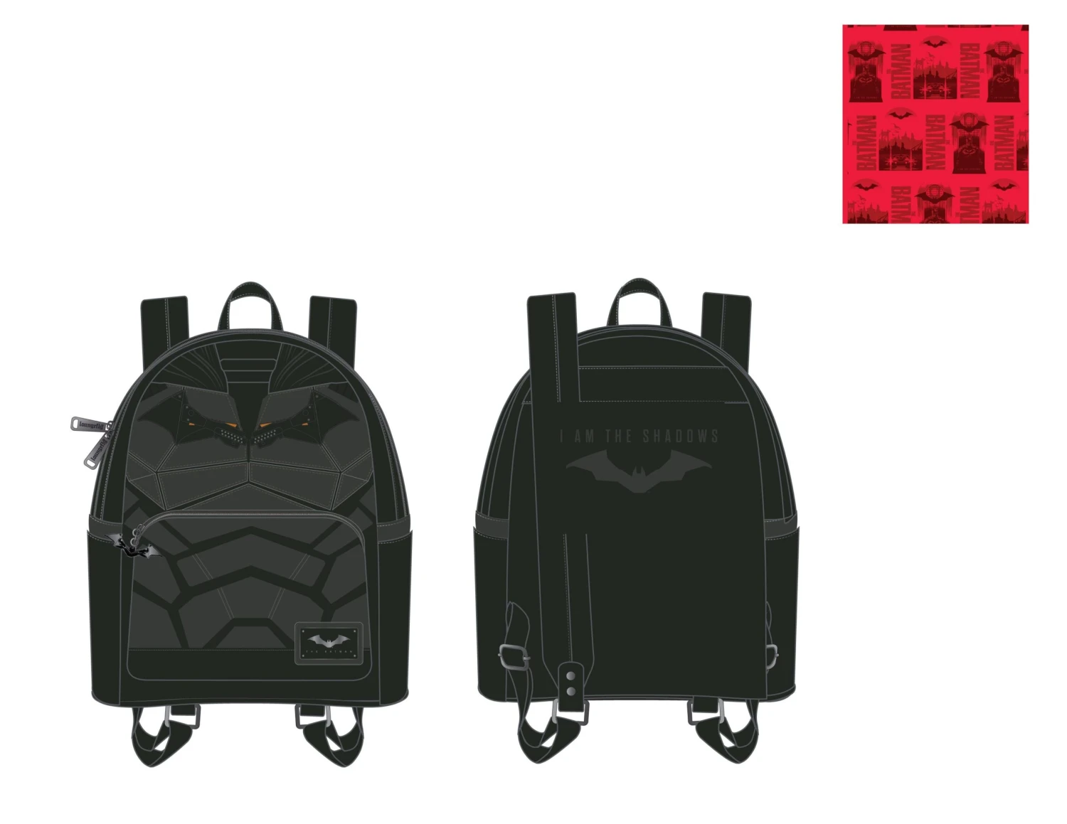 Loungefly DC Comics The Batman Cosplay Mini Backpack 2 Loungefly DC Comics The Batman Cosplay Mini Backpack - Image 2