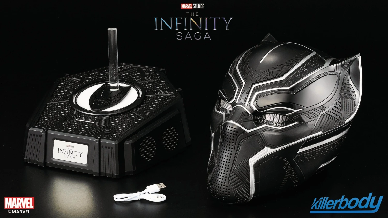 Killerbody PRE-ORDER 1:1 Collectible Wearable Black Panther Helmet W/Eye Lights Touch Control System Wearable Black Panther Helmet W/Bluetooth Speaker 2 Killerbody PRE-ORDER 1:1 Collectible Wearable Black Panther Helmet W/Eye Lights Touch Control System Wearable Black Panther Helmet W/Bluetooth Speaker - Image 2