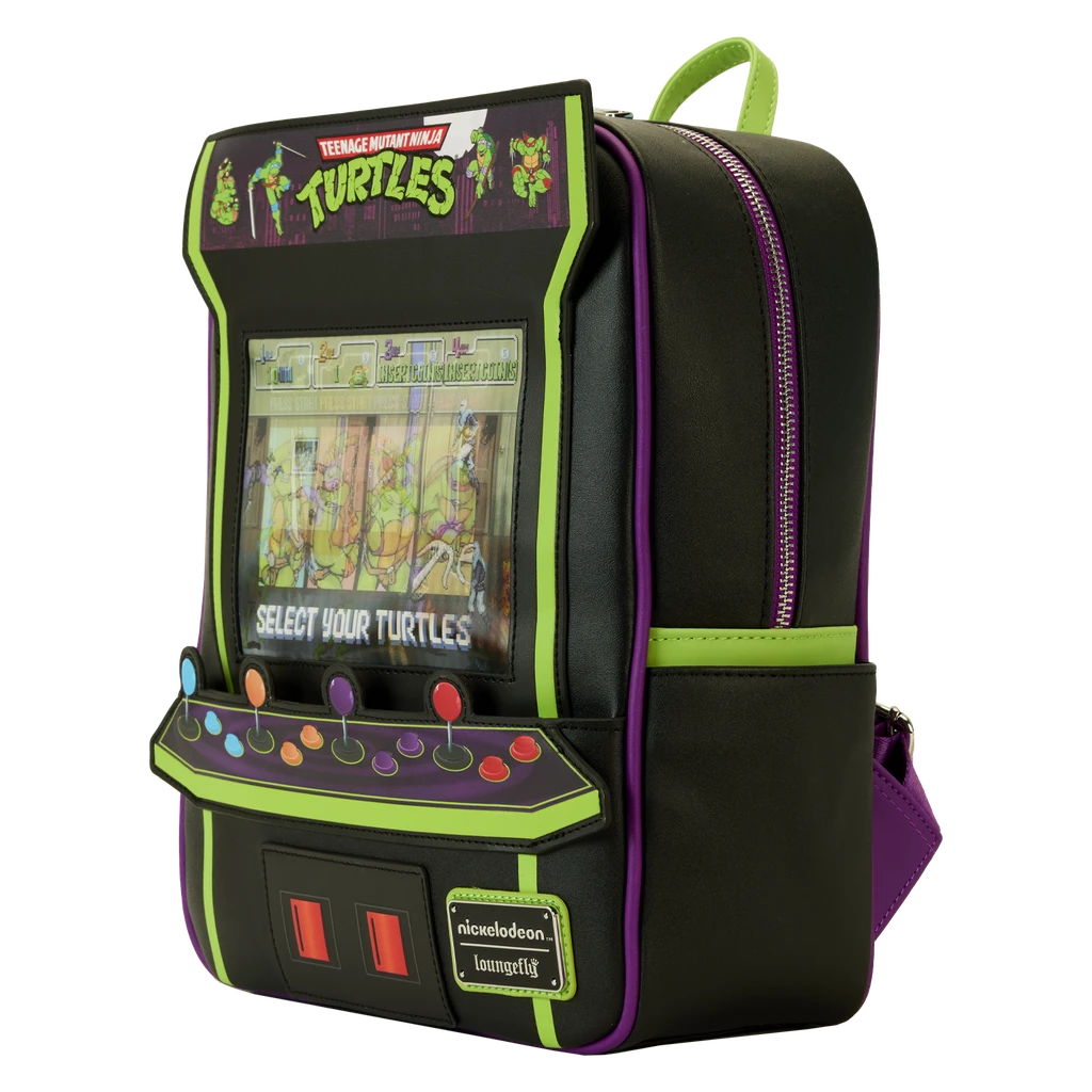 Loungefly Teenage Mutant Ninja Turtle 40th Anniversary Vintage Arcade Mini Backpack 2 Loungefly Teenage Mutant Ninja Turtle 40th Anniversary Vintage Arcade Mini Backpack - Image 2