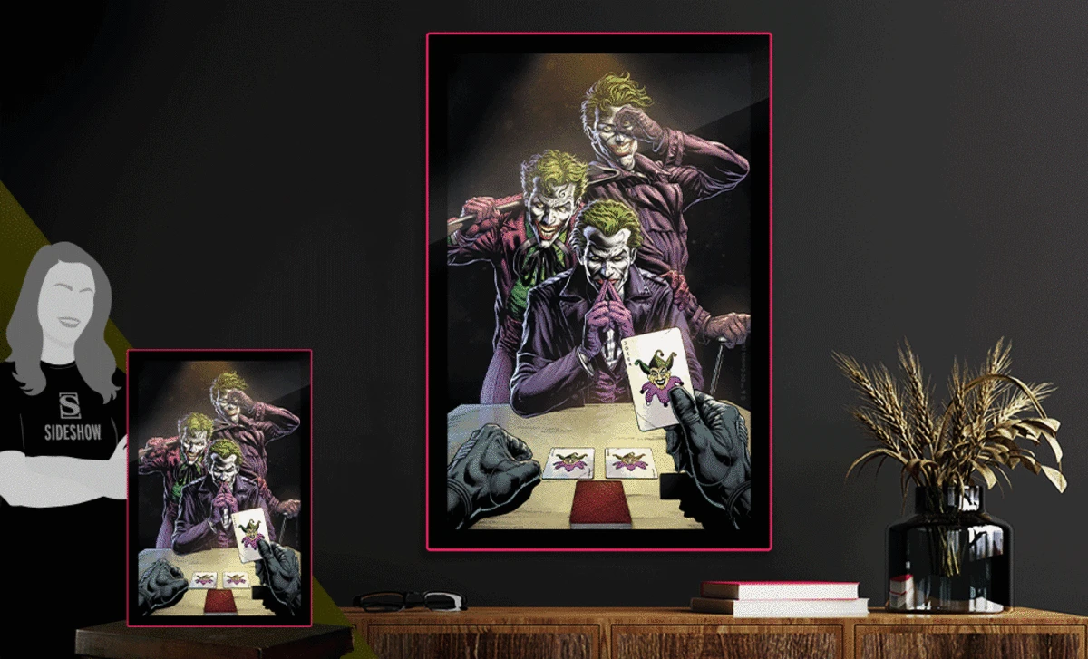 Three Jokers Comic Cover LED Poster Sign (Large) Wall Light 2 Three Jokers Comic Cover LED Poster Sign (Large) Wall Light - Image 2