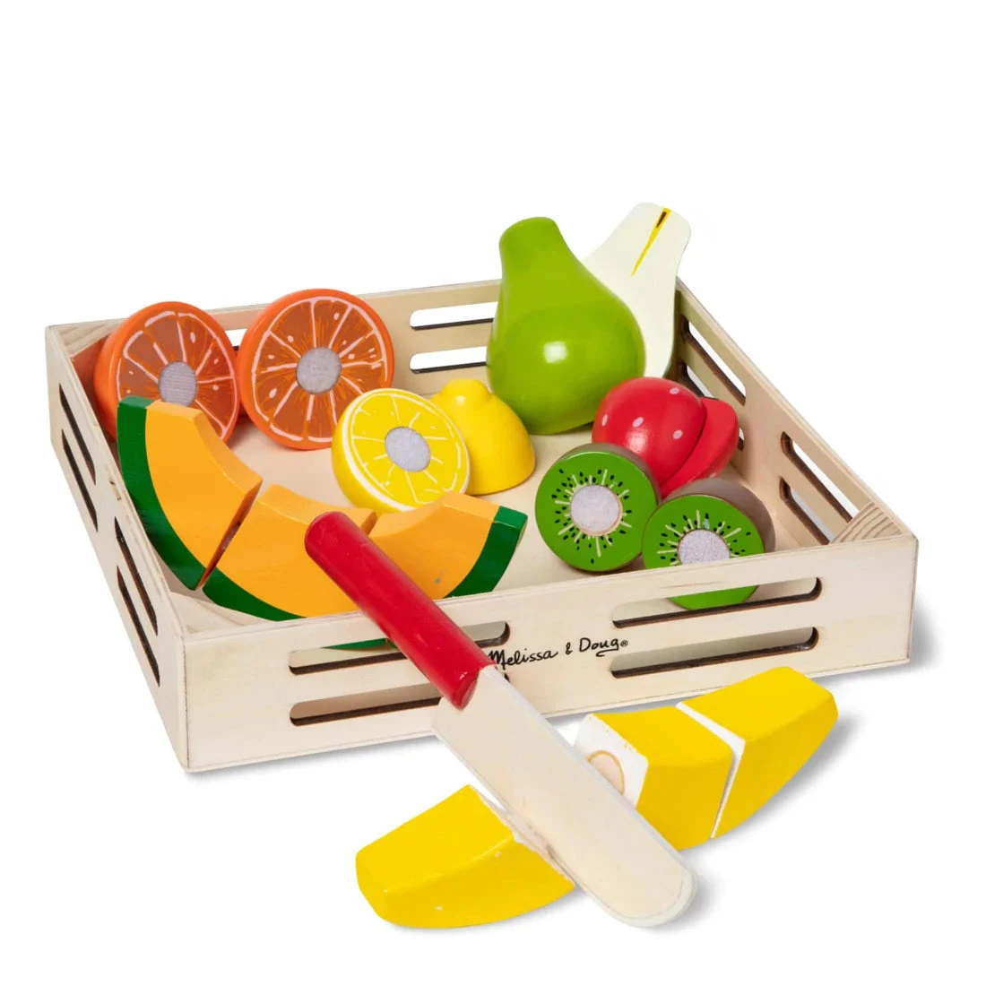Melissa & Doug Cutting Fruit Set - Wooden Play Food 1 Melissa & Doug Cutting Fruit Set - Wooden Play Food