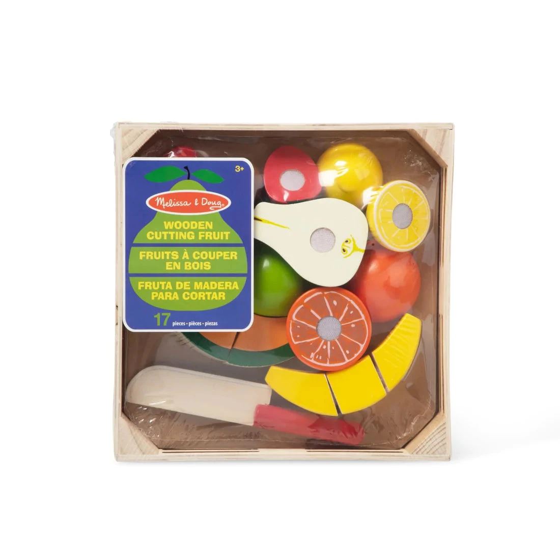 Melissa & Doug Cutting Fruit Set - Wooden Play Food 2 Melissa & Doug Cutting Fruit Set - Wooden Play Food - Image 2