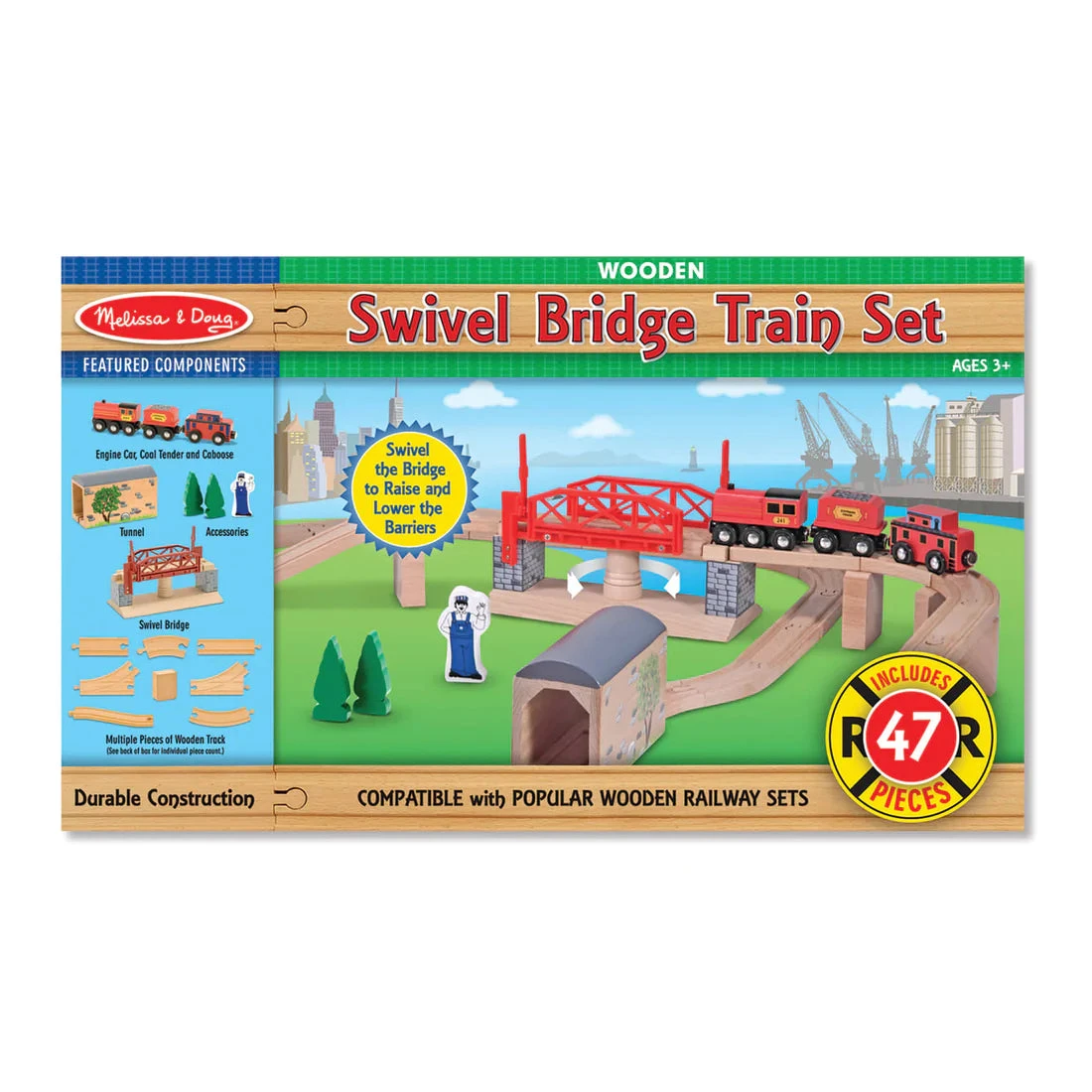 Melissa & Doug Swivel Bridge Train Set 3 Melissa & Doug Swivel Bridge Train Set - Image 3