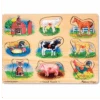 Melissa & Doug Farm Sound Puzzle - Wooden Peg Puzzle With Sound Effects (8 Pcs)