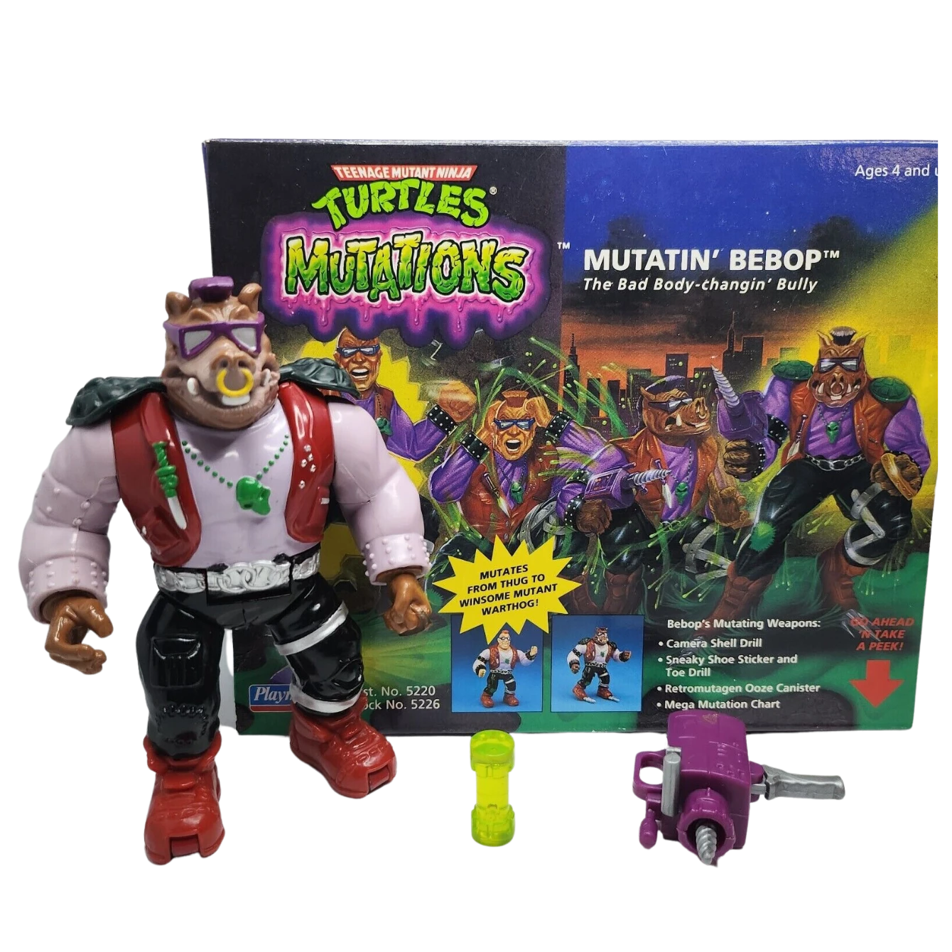 Mutatin' Bebop TMNT Mutations 1992 Playmates Action Figure 1 Mutatin' Bebop TMNT Mutations 1992 Playmates Action Figure