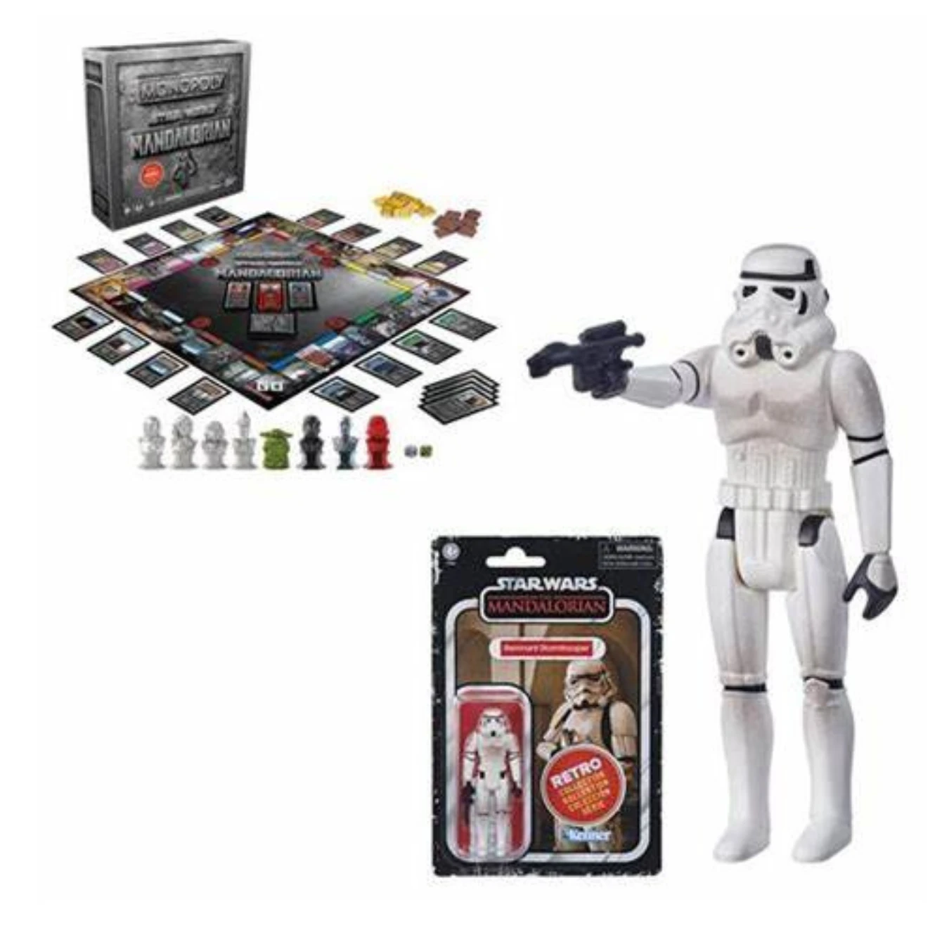 Star Wars The Mandalorian Monopoly Collector's Edition With Retro Remnant Stormtrooper Action Figure 1 Star Wars The Mandalorian Monopoly Collector's Edition With Retro Remnant Stormtrooper Action Figure