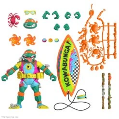 Super7 Teenage Mutant Ninja Turtles Ultimates Mike The Sewer Surfer Action Figure 5 Super7 Teenage Mutant Ninja Turtles Ultimates Mike The Sewer Surfer Action Figure -Model Figurine Toy Store cowabunga