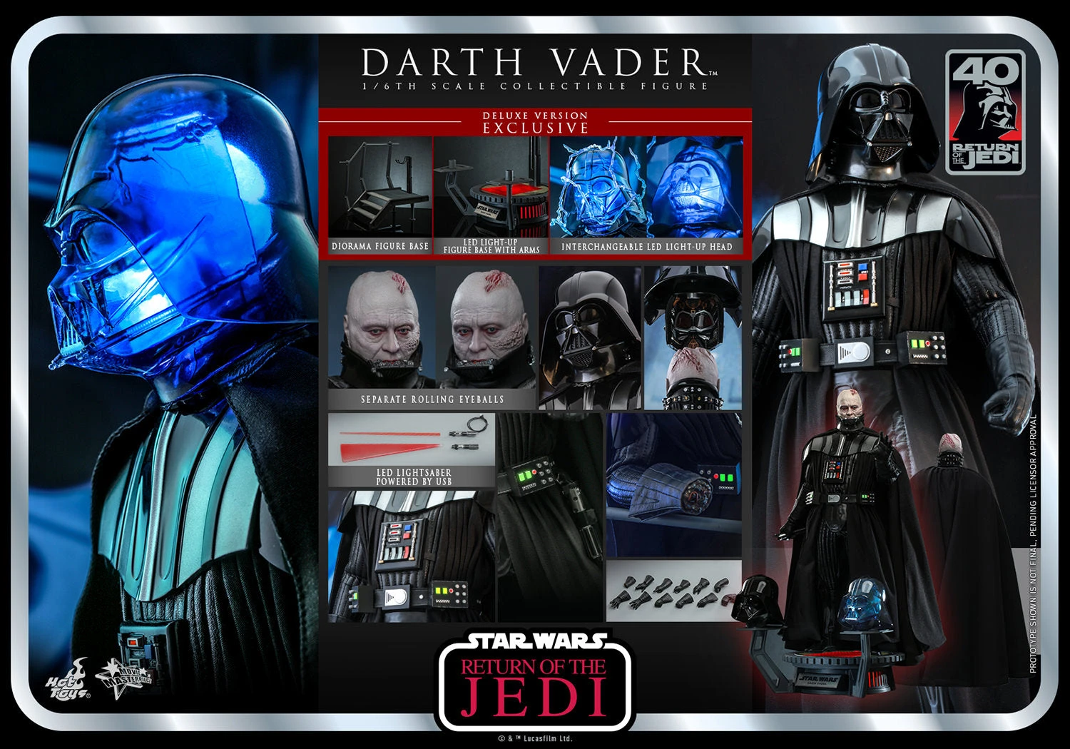 PRE-ORDER Darth Vader™ (Deluxe Version) (Return Of The Jedi 40th Anniversary Collection) Sixth Scale Figure 6 PRE-ORDER Darth Vader™ (Deluxe Version) (Return Of The Jedi 40th Anniversary Collection) Sixth Scale Figure - Image 6