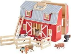 Melissa & Doug Wooden Fold & Go Barn