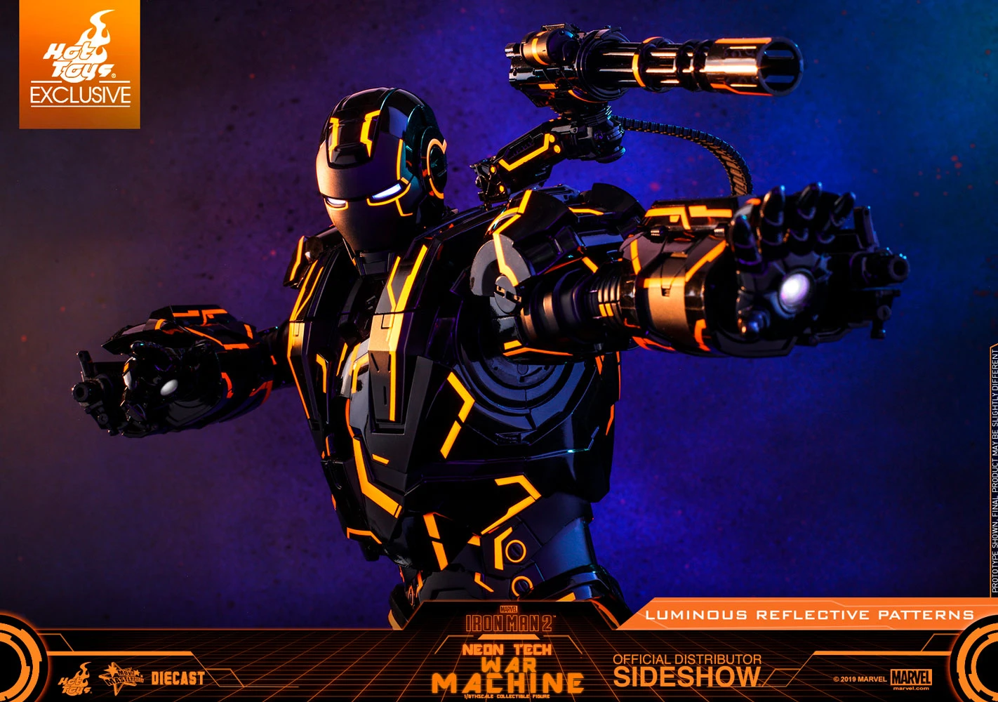 Neon Tech War Machine - Sixth Scale Figure By Hot Toys 3 Neon Tech War Machine - Sixth Scale Figure By Hot Toys - Image 3