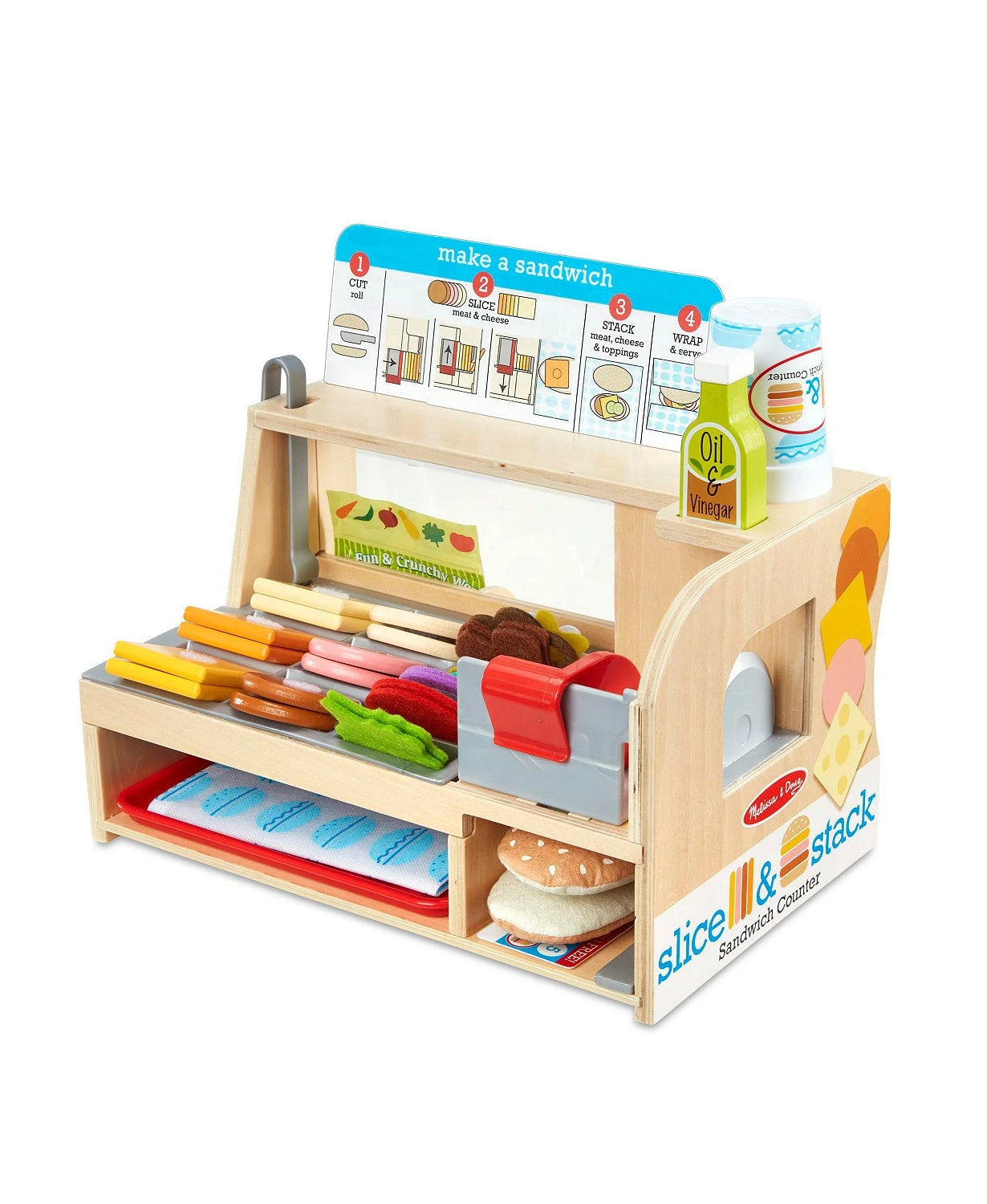 Melissa & Doug Melissa And Doug Wooden Slice And Stack Sandwich Counter 1 Melissa & Doug Melissa And Doug Wooden Slice And Stack Sandwich Counter