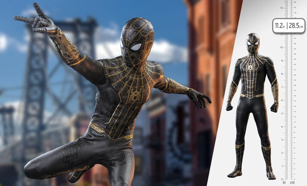 Spider-Man (Black & Gold Suit) Hot Toy 2 Spider-Man (Black & Gold Suit) Hot Toy - Image 2