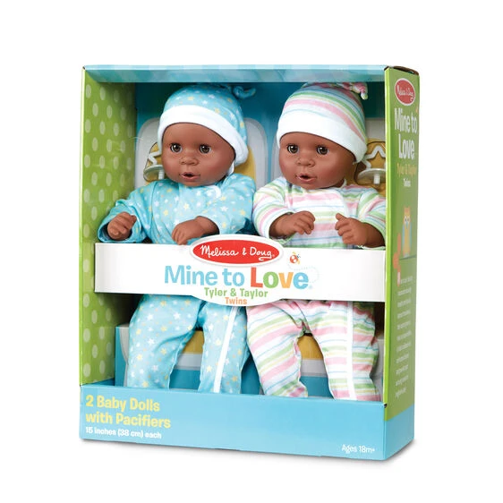 Melissa & Doug Mine To Love Twins Tyler & Taylor Dolls 2 Melissa & Doug Mine To Love Twins Tyler & Taylor Dolls - Image 2