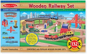 Melissa & Doug Melissa And Doug Large Wooden Railway Set 2 Melissa & Doug Melissa And Doug Large Wooden Railway Set - Image 2